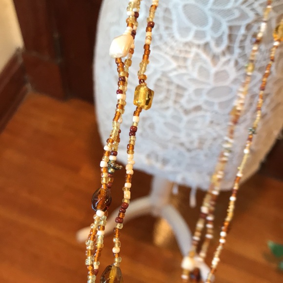 Set of 3 brown beaded necklaces - Picture 8 of 8